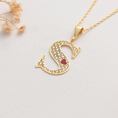 Chic & Personalized: Custom Gold Initial Pendant Necklace for Her