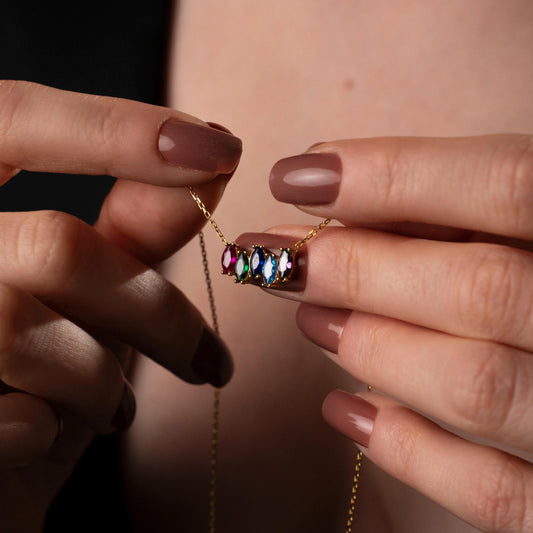 Custom Birthstone Family Necklace - A Timeless Keepsake