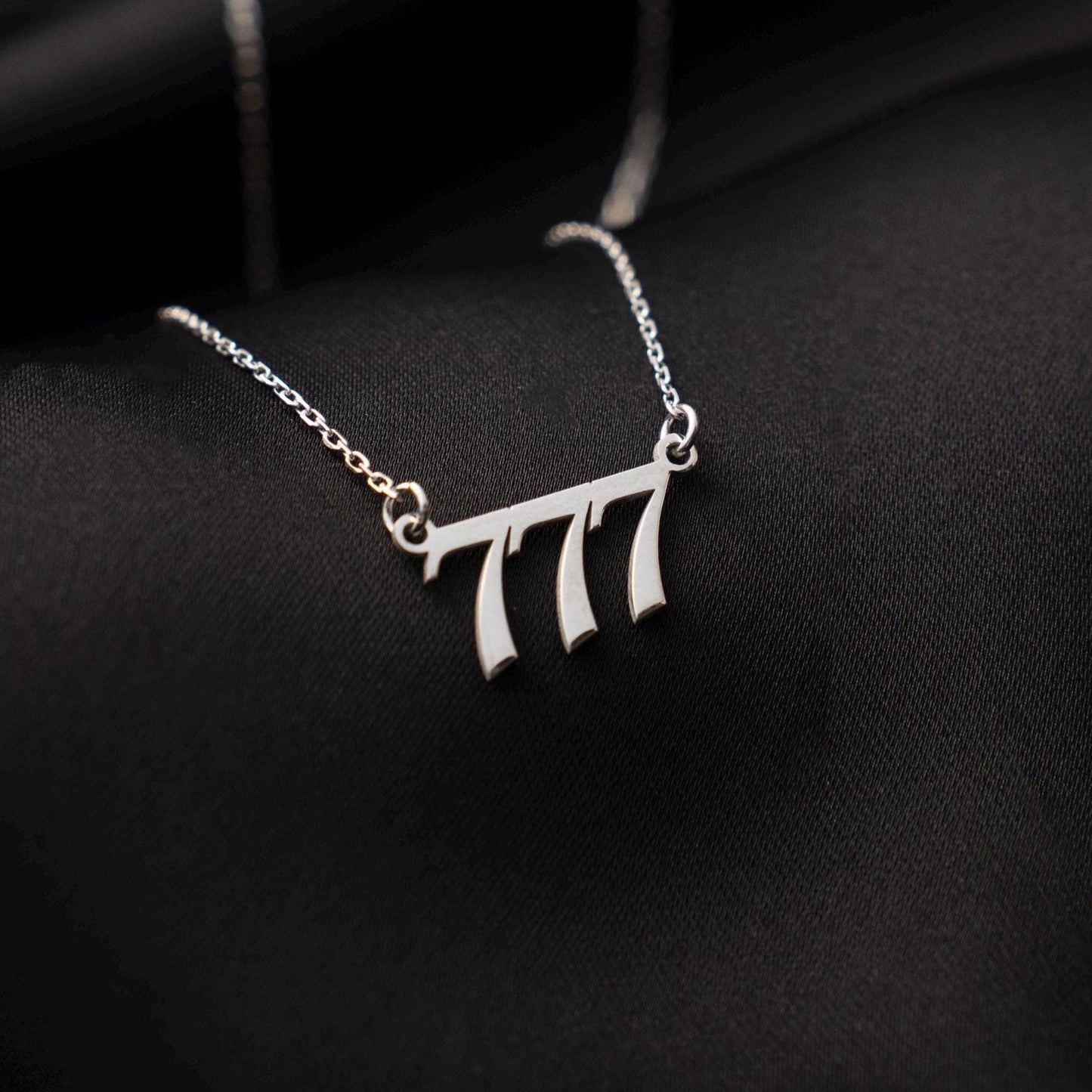 Custom Spiritual Gift with 777 Angel Number - Lucky Sterling Silver Necklace