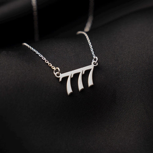 Custom Spiritual Gift with 777 Angel Number - Lucky Sterling Silver Necklace