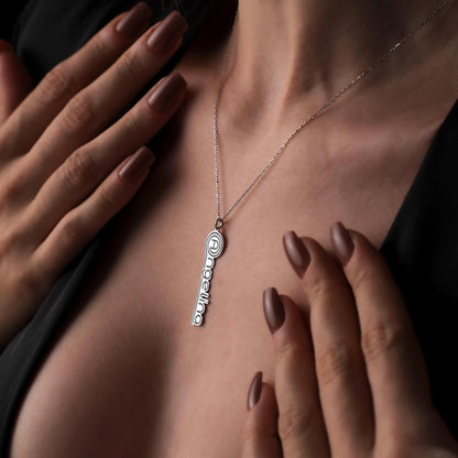 Chic Personalized Name Necklace with At Symbol Pendant - Custom Sterling Silver Jewelry for Her