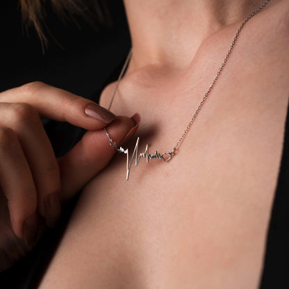 Sterling Silver Heartbeat Necklace - Thoughtful Gift for Nurses