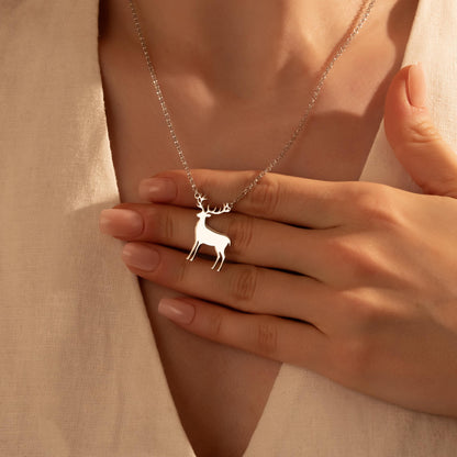 Deer Necklace – Minimalist Silver Pendant for Nature Lovers