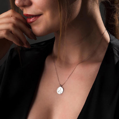 Peace Symbol Necklace, Sterling Silver Pendant, Hippie Jewelry, Meaningful Gift for Her, Unity Charm