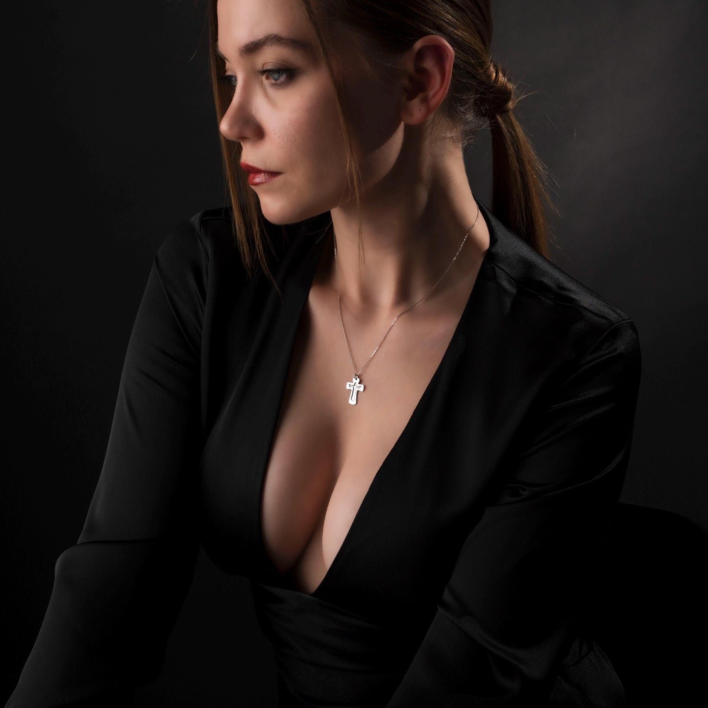 Minimalist Religious Pendant - Dainty Sterling Silver Cross Necklace