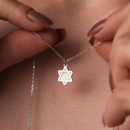 Unique Star of David Necklace for Meaningful Judaica Gift - Handcrafted Sterling Silver Pendant