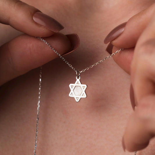 Unique Star of David Necklace for Meaningful Judaica Gift - Handcrafted Sterling Silver Pendant