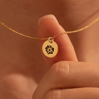 Flower Charm Necklace - Minimalist Floral Jewelry, Elegant Gift for Her