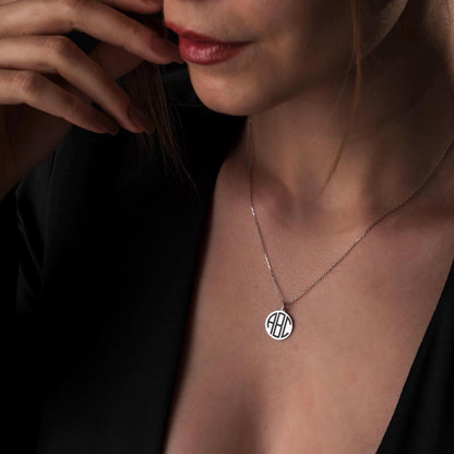Chic Silver Monogram Necklace - Perfect Personalized Gift for Her!