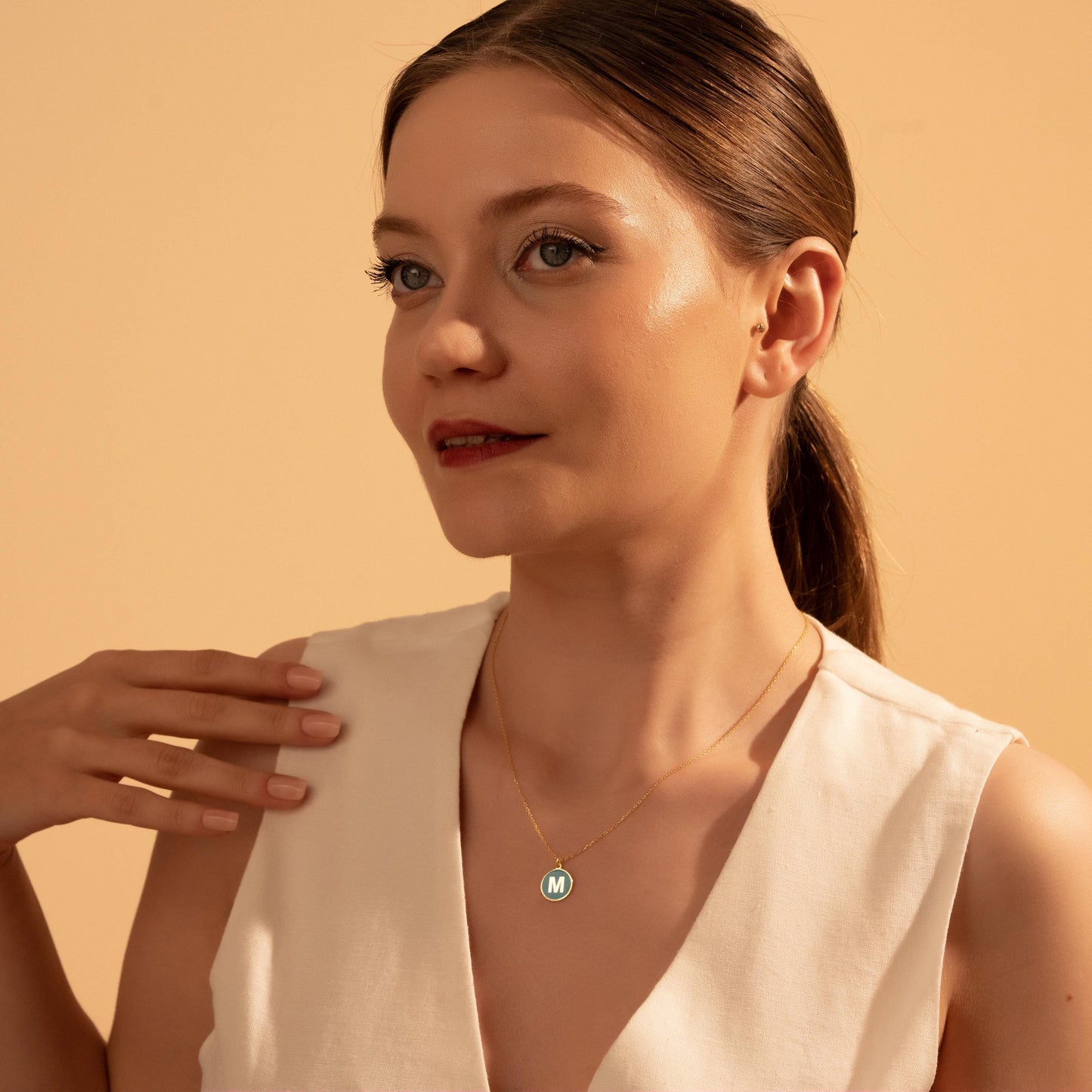 Custom Initial Necklace – Personalized Letter Pendant for Her, 18K Gold Plated