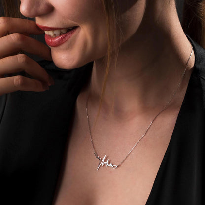 Sterling Silver Heartbeat Necklace - Thoughtful Gift for Nurses