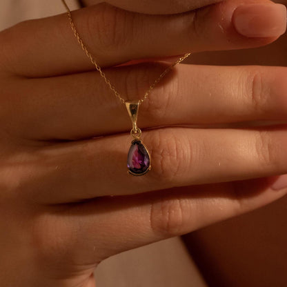 Amethyst Teardrop Necklace - Stunning Gemstone Gift for Her