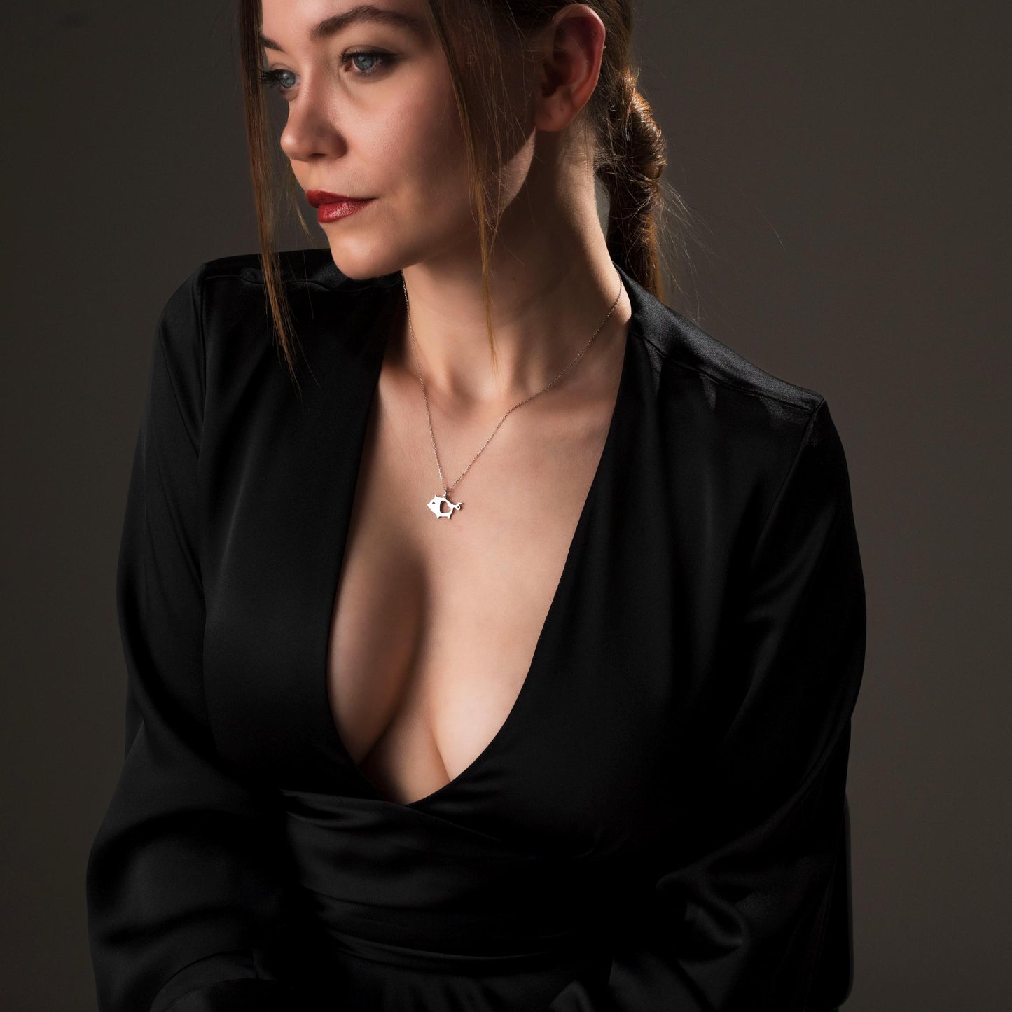 Adorable Heart Pig Necklace for Animal Lovers - Handcrafted Sterling Silver Pendant