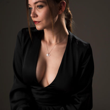 Adorable Heart Pig Necklace for Animal Lovers - Handcrafted Sterling Silver Pendant