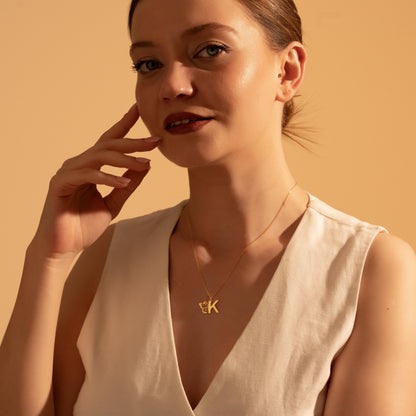 Personalized Butterfly Initial Necklace - Dainty Gold Pendant for Women