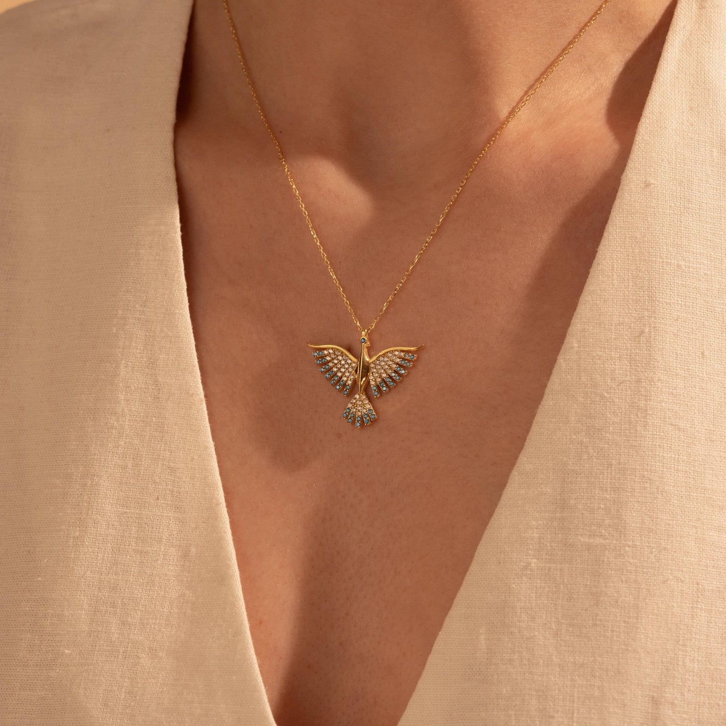 Phoenix Necklace - Elegant Gold Plated Pendant for Her