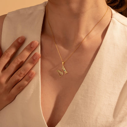 Custom Initial Pendant Necklace – Personalized Gold Letter Jewelry for Her