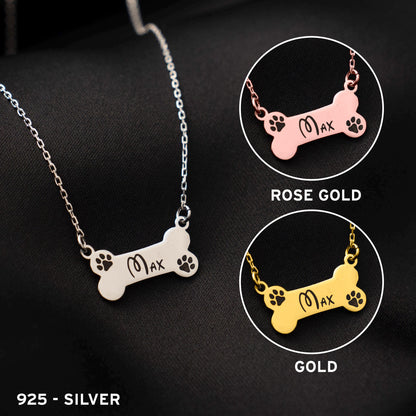 Adorable Pet Name Necklace in Sterling Silver - Perfect Gift for Dog Lovers!