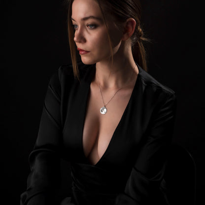 Whimsical Yin-Yang Cat Necklace - Custom Couple Name Pendant in 925 Silver, Engraved Gift for Cat Lovers