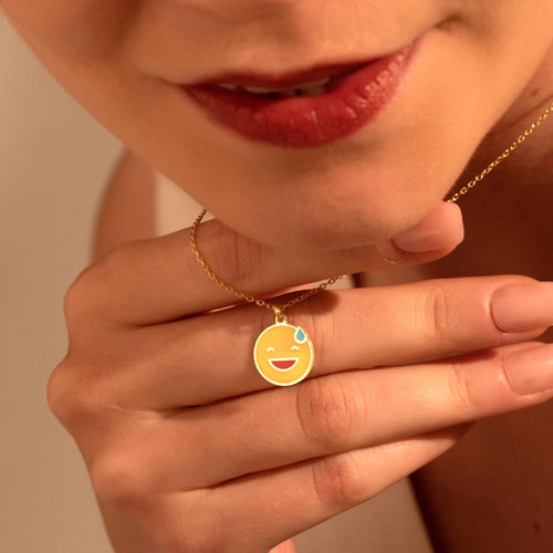 Personalized Emoji Necklace in Luxurious 18K Gold - Unique Gift for Her