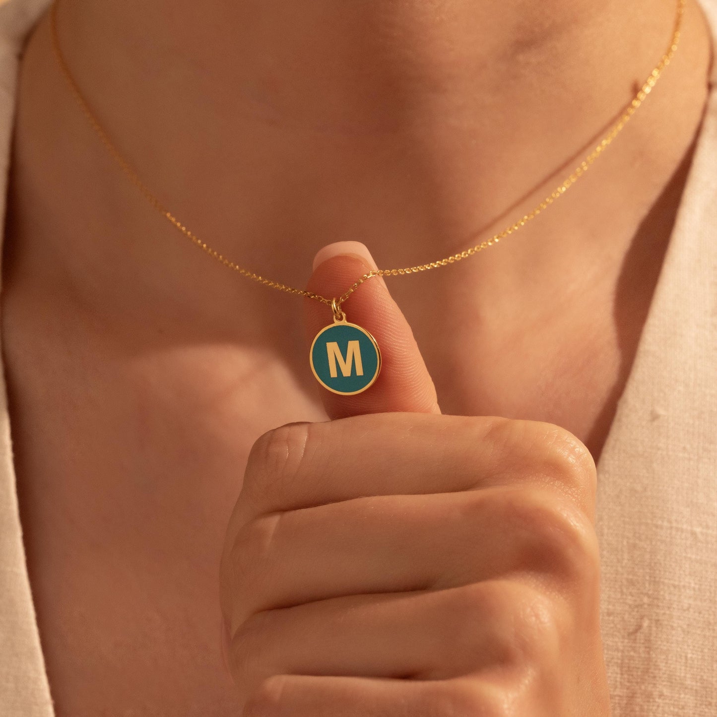 Custom Initial Necklace – Personalized Letter Pendant for Her, 18K Gold Plated