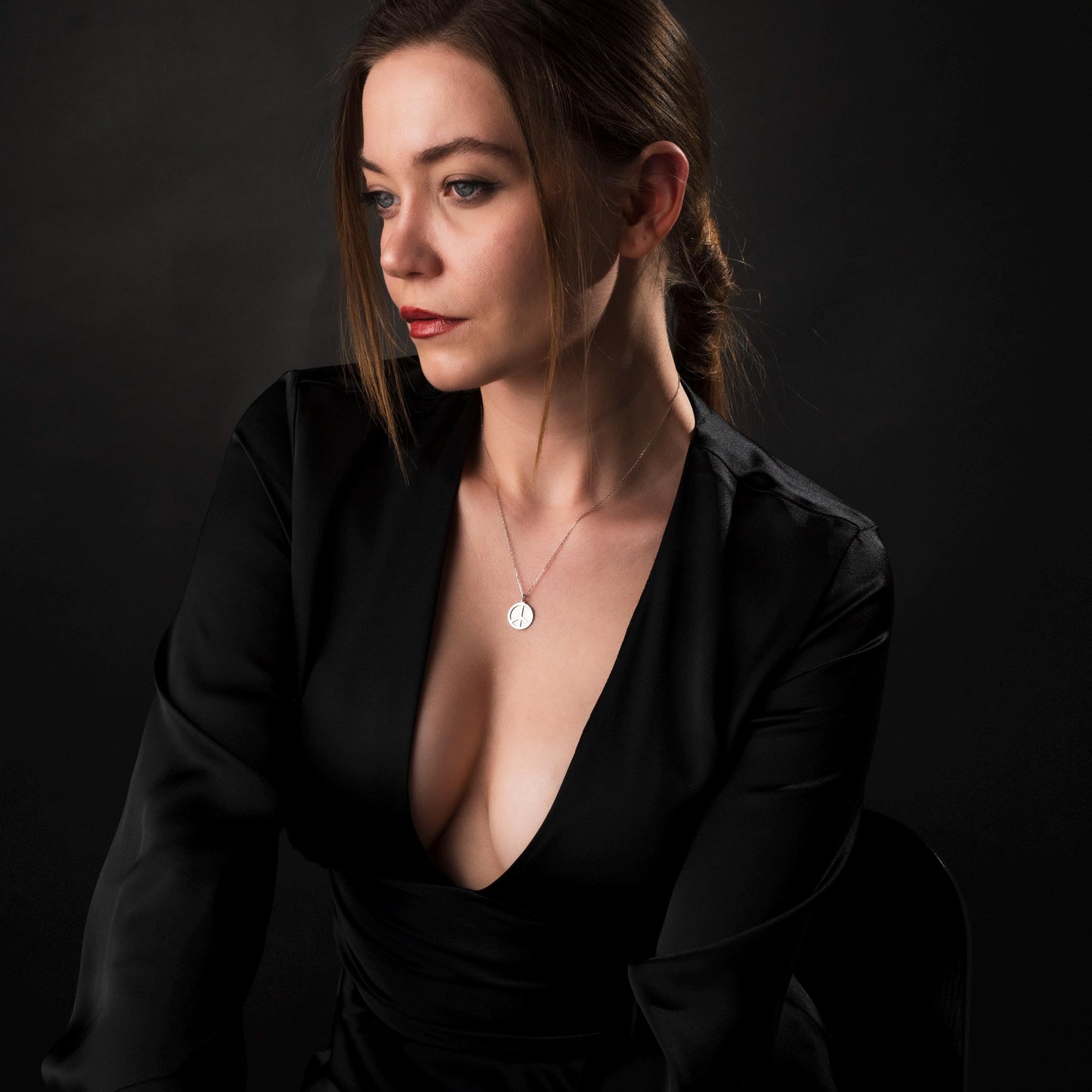 Peace Symbol Necklace, Sterling Silver Pendant, Hippie Jewelry, Meaningful Gift for Her, Unity Charm