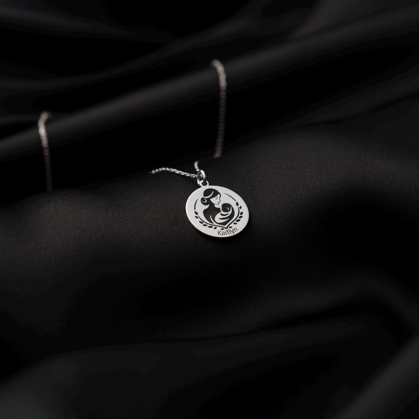 Cherished Bond: Custom Name Pendant for Mom & Baby | Sterling Silver Keepsake