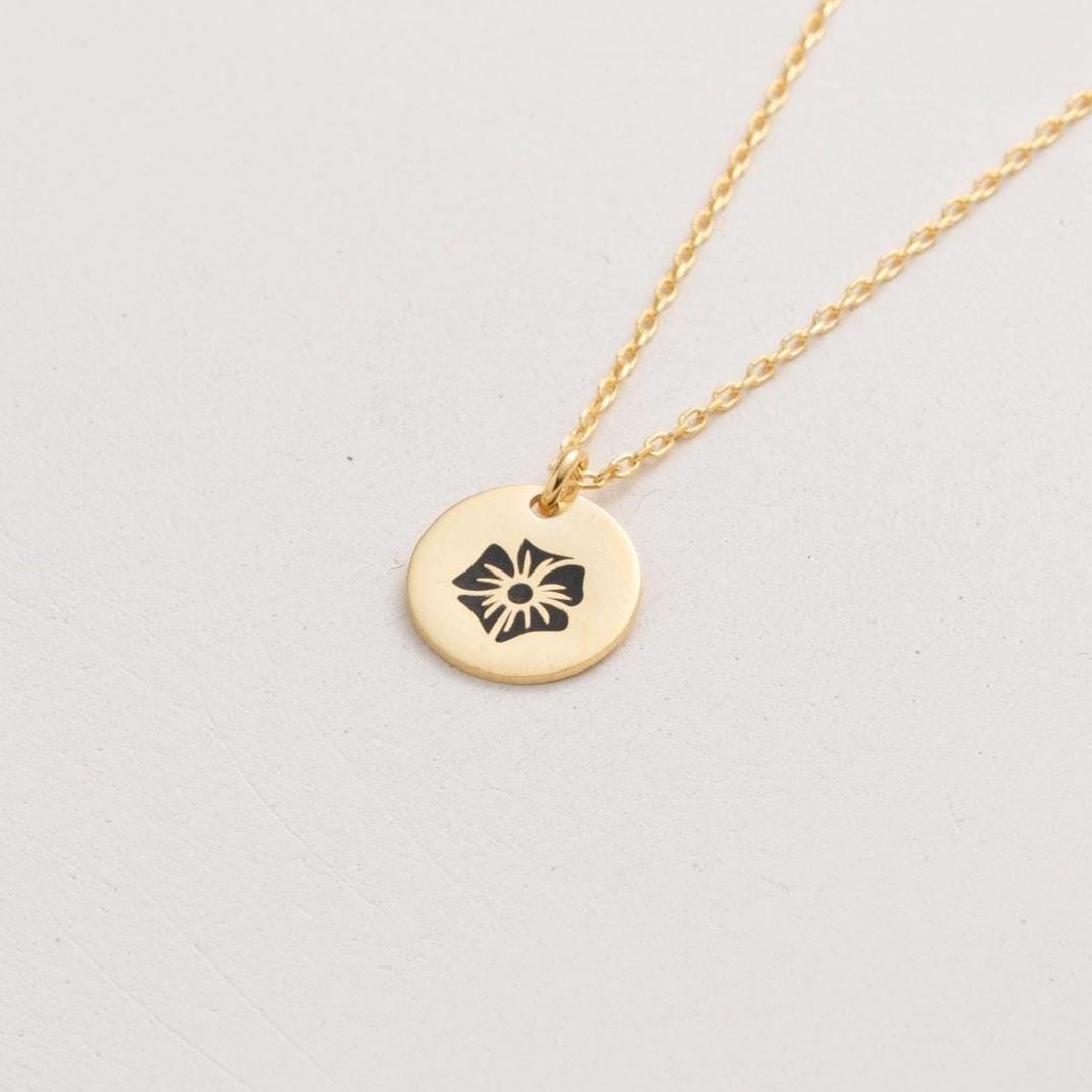 Flower Charm Necklace - Minimalist Floral Jewelry, Elegant Gift for Her