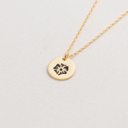 Flower Charm Necklace - Minimalist Floral Jewelry, Elegant Gift for Her