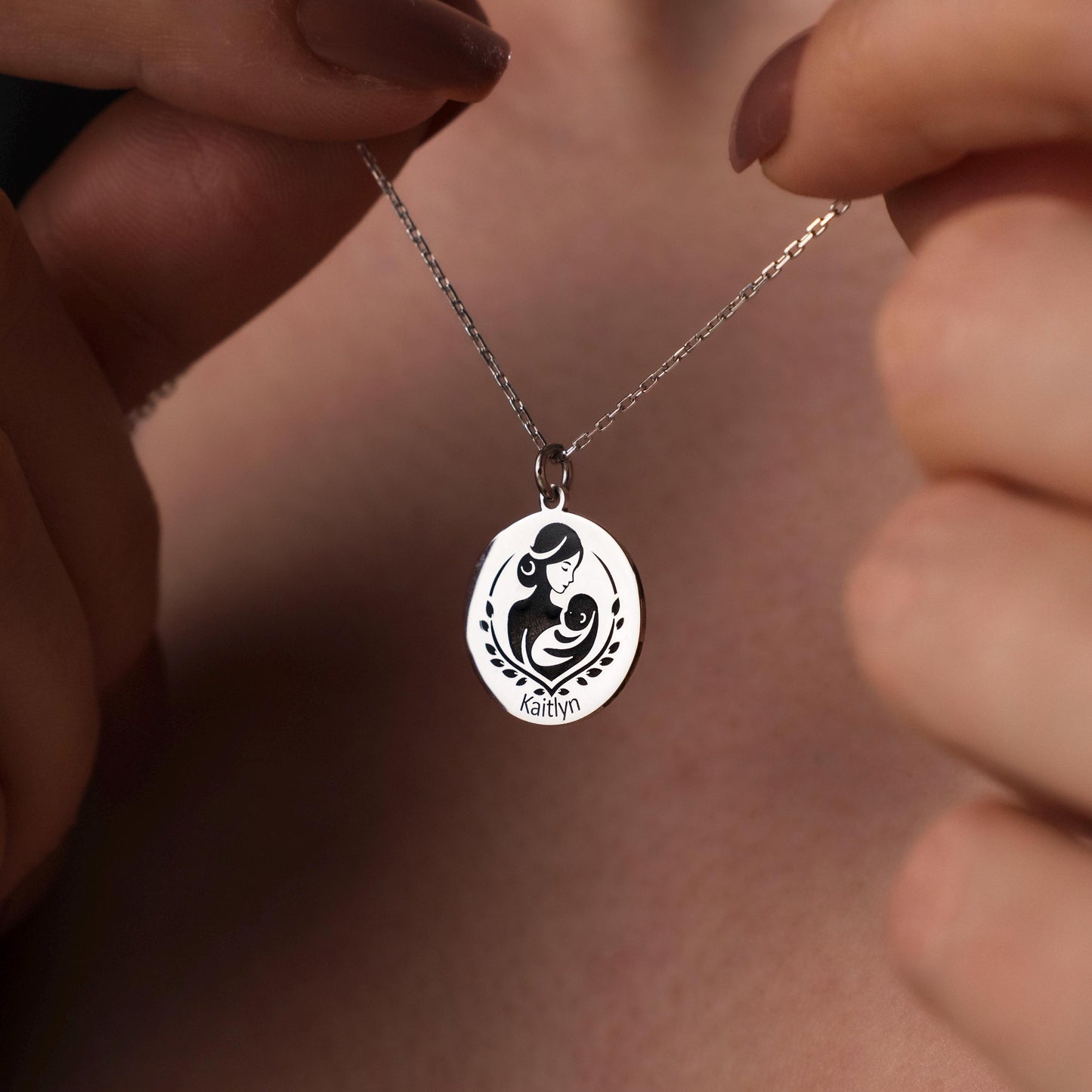 Cherished Bond: Custom Name Pendant for Mom & Baby | Sterling Silver Keepsake