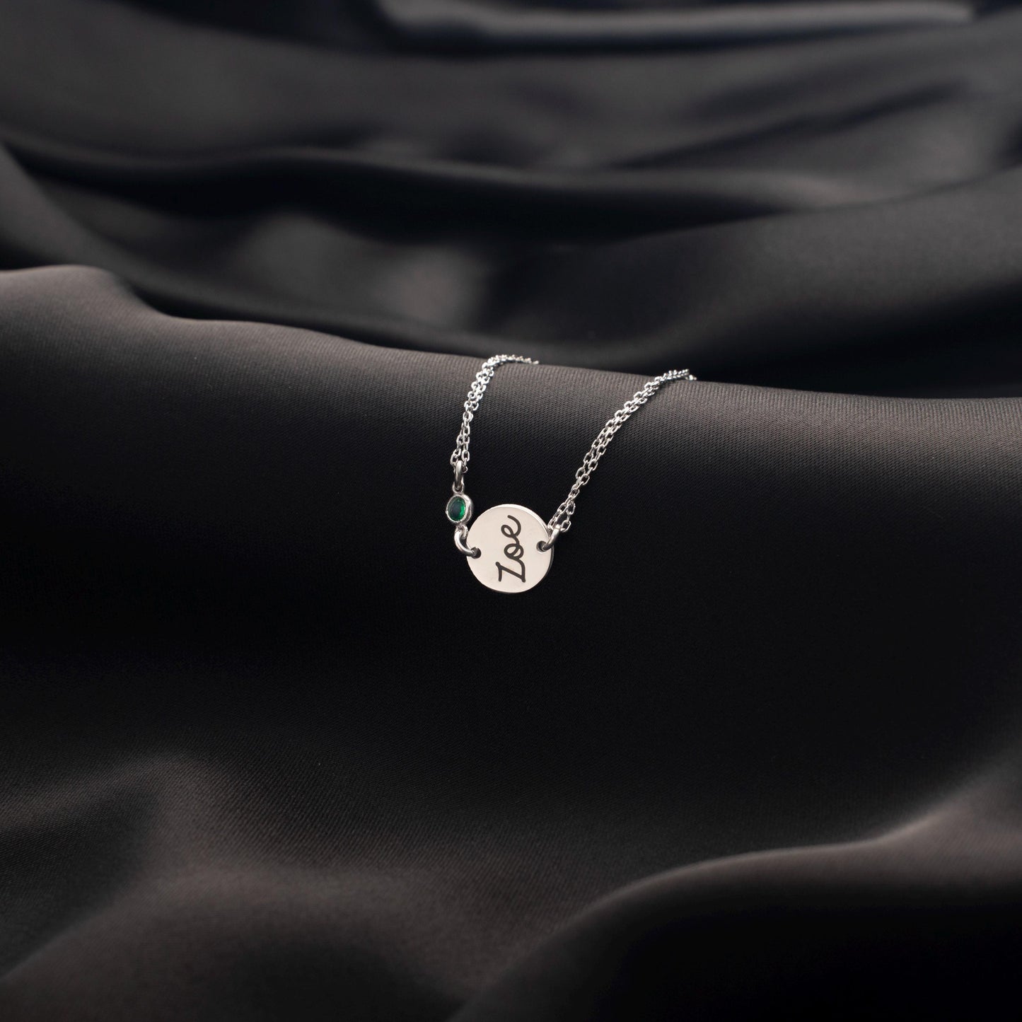 Meaningful Birthstone Bracelet with Name Engraving, Sterling Silver Personalized Jewelry