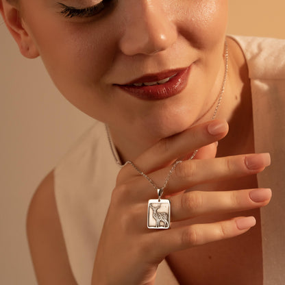 Silver Deer Pendant Necklace – Rustic Nature Gift for Her