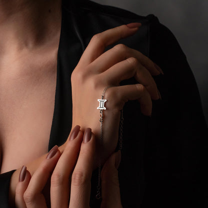 Celestial Charm: Zodiac Birthstone Bracelet in Sterling Silver and 18K Gold Plating