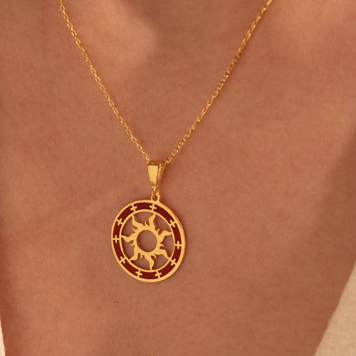 Sun Necklace - 925 Silver, 18K Gold Plated Sunshine Pendant, Minimalist Charm Jewelry