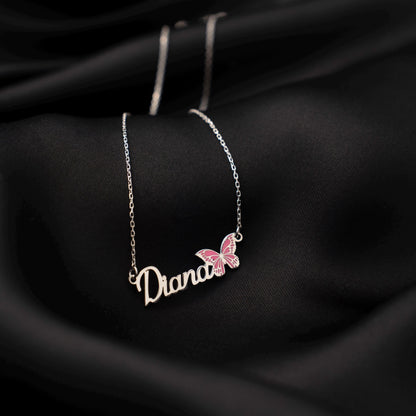 Whimsical Butterfly Name Necklace - Handcrafted 925 Sterling Silver Jewelry for Her