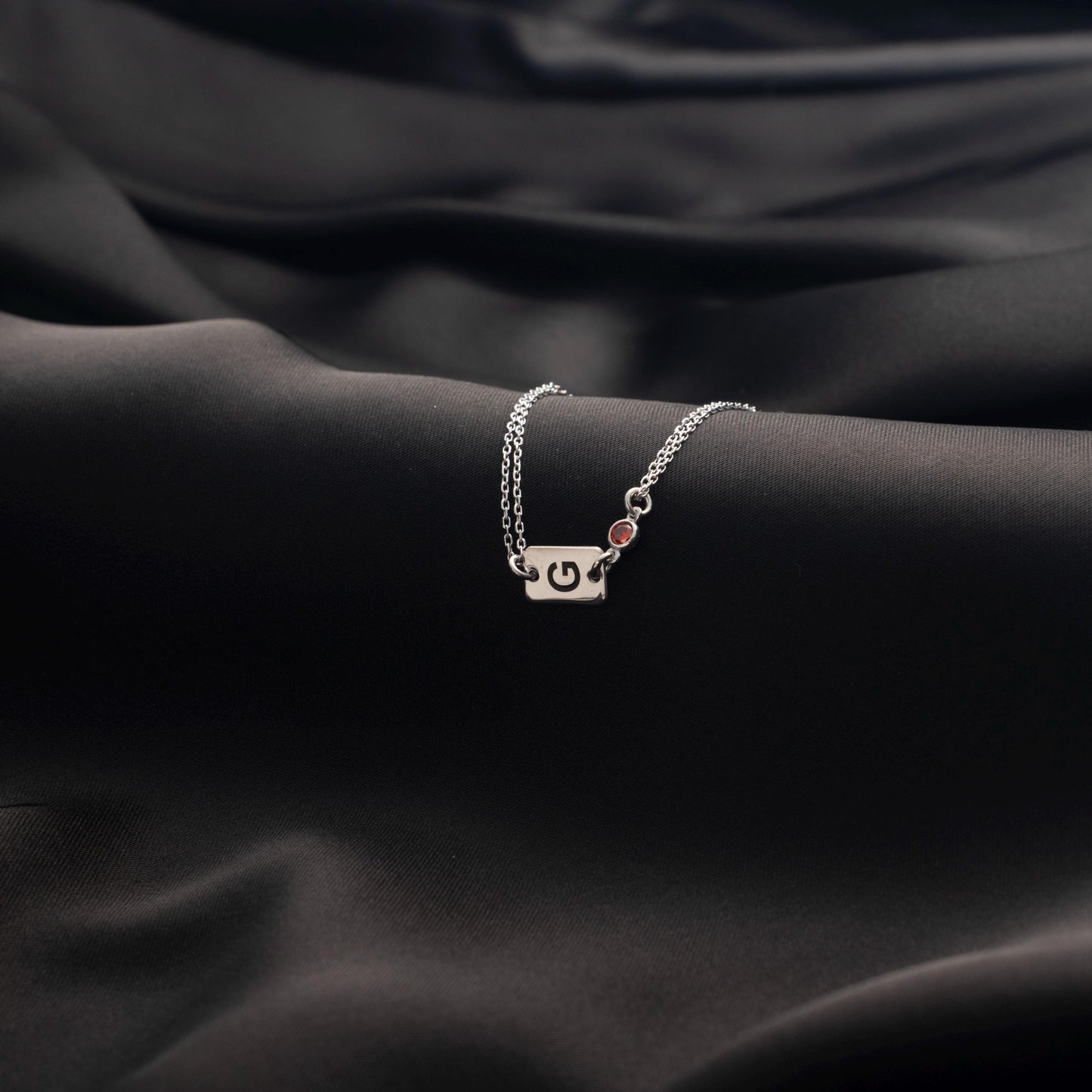 Dainty Initial Bracelet with Birthstone Charm - A Unique Personalized Gift for Her