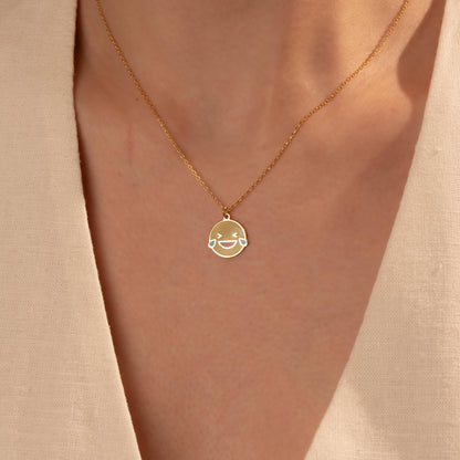 Emoji Pendant Necklace – Custom 18K Gold Charm Gift for Her