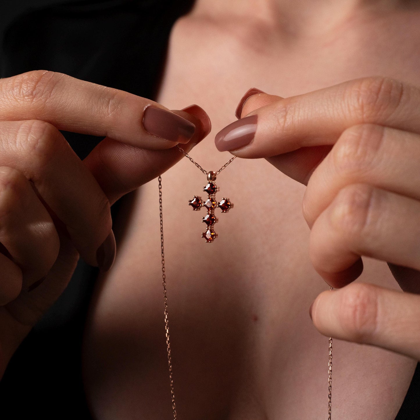 Personalized Birthstone Cross Necklace - A Meaningful Gift for Mom