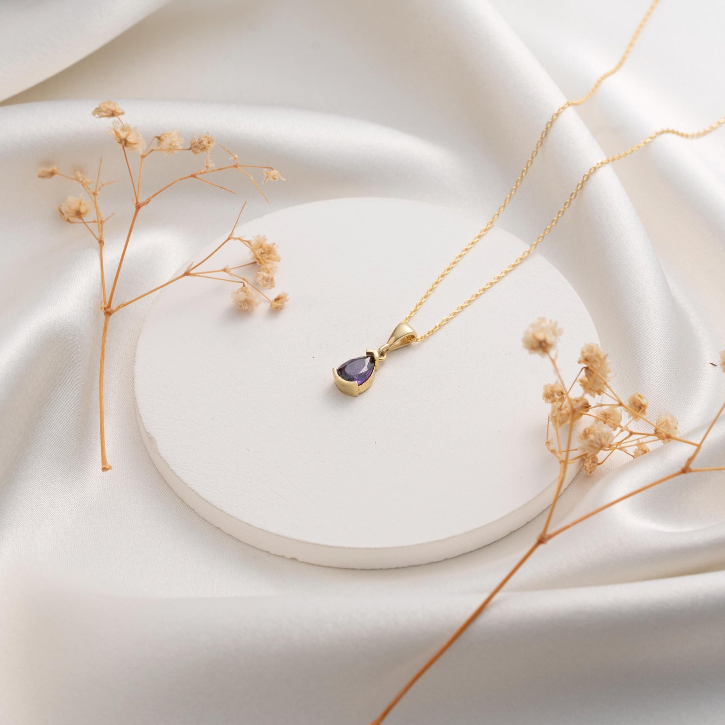 Amethyst Teardrop Necklace - Stunning Gemstone Gift for Her