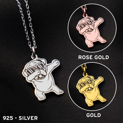 Whimsical Pooch Pendant: Sterling Silver Necklace for Dog Lovers