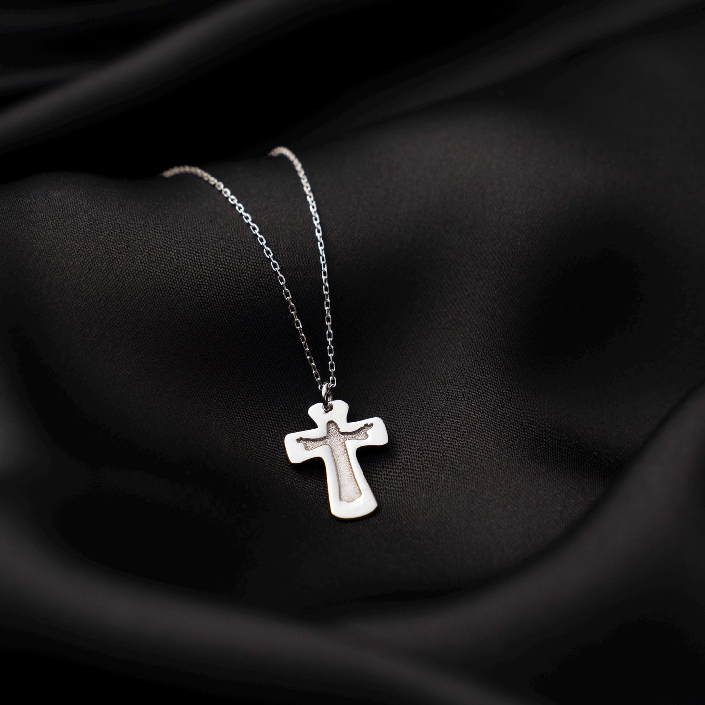 Minimalist Religious Pendant - Dainty Sterling Silver Cross Necklace