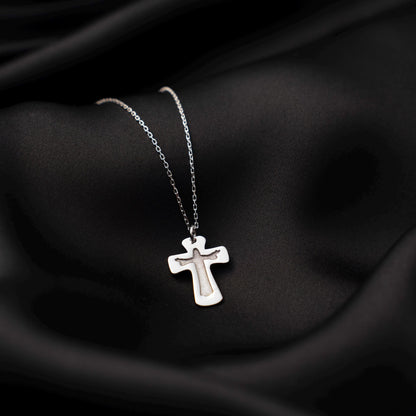 Minimalist Religious Pendant - Dainty Sterling Silver Cross Necklace