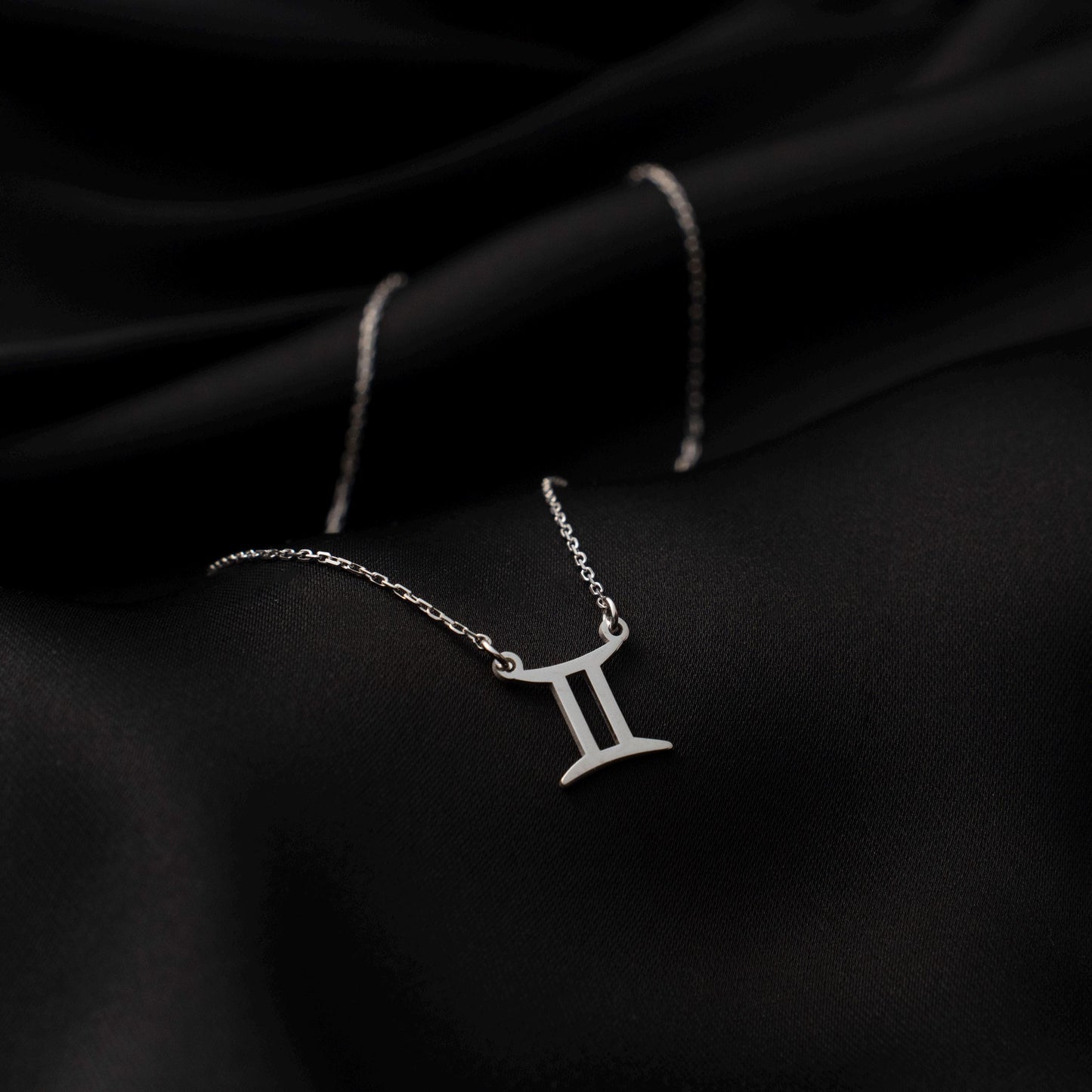 Celestial Twin: Gemini Zodiac Necklace in Sterling Silver - Custom Horoscope Jewelry