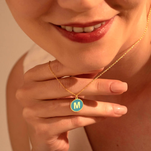 Custom Initial Necklace – Personalized Letter Pendant for Her, 18K Gold Plated