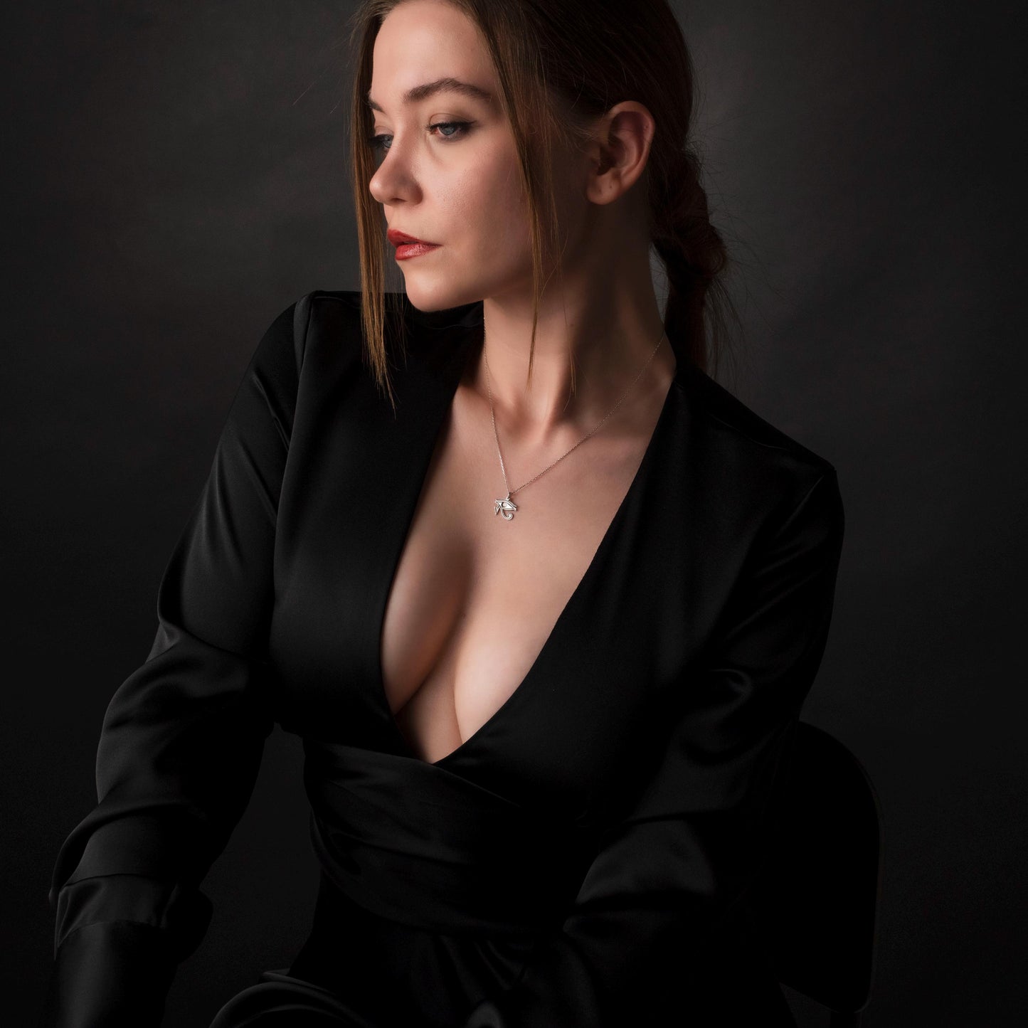 Spiritual Amulet: Eye of Horus Sterling Silver Necklace, Egyptian Symbol of Power