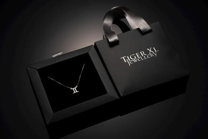 Celestial Twin: Gemini Zodiac Necklace in Sterling Silver - Custom Horoscope Jewelry