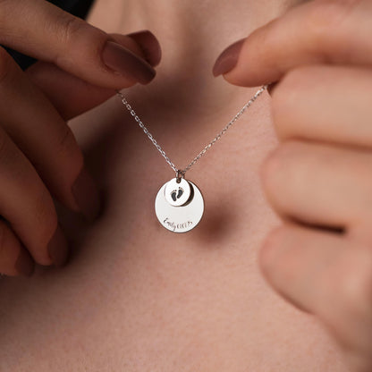 Cherish Every Tiny Step: Custom Baby Footprint Necklace for New Moms
