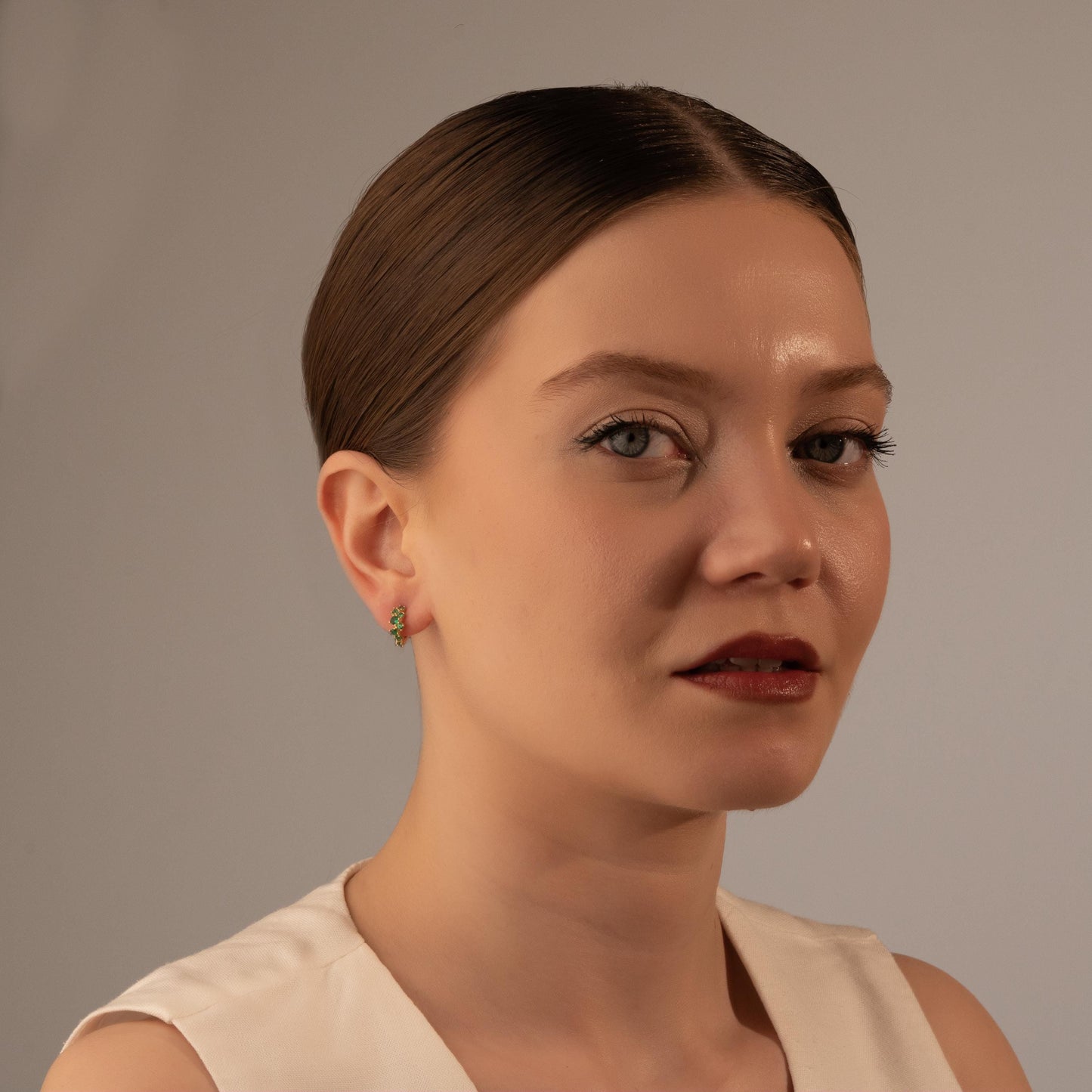 Sparkling Crystal Hoops in Emerald Green - Chic and Dainty Jewelry for Her