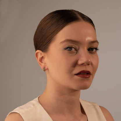 Sparkling Crystal Hoops in Emerald Green - Chic and Dainty Jewelry for Her