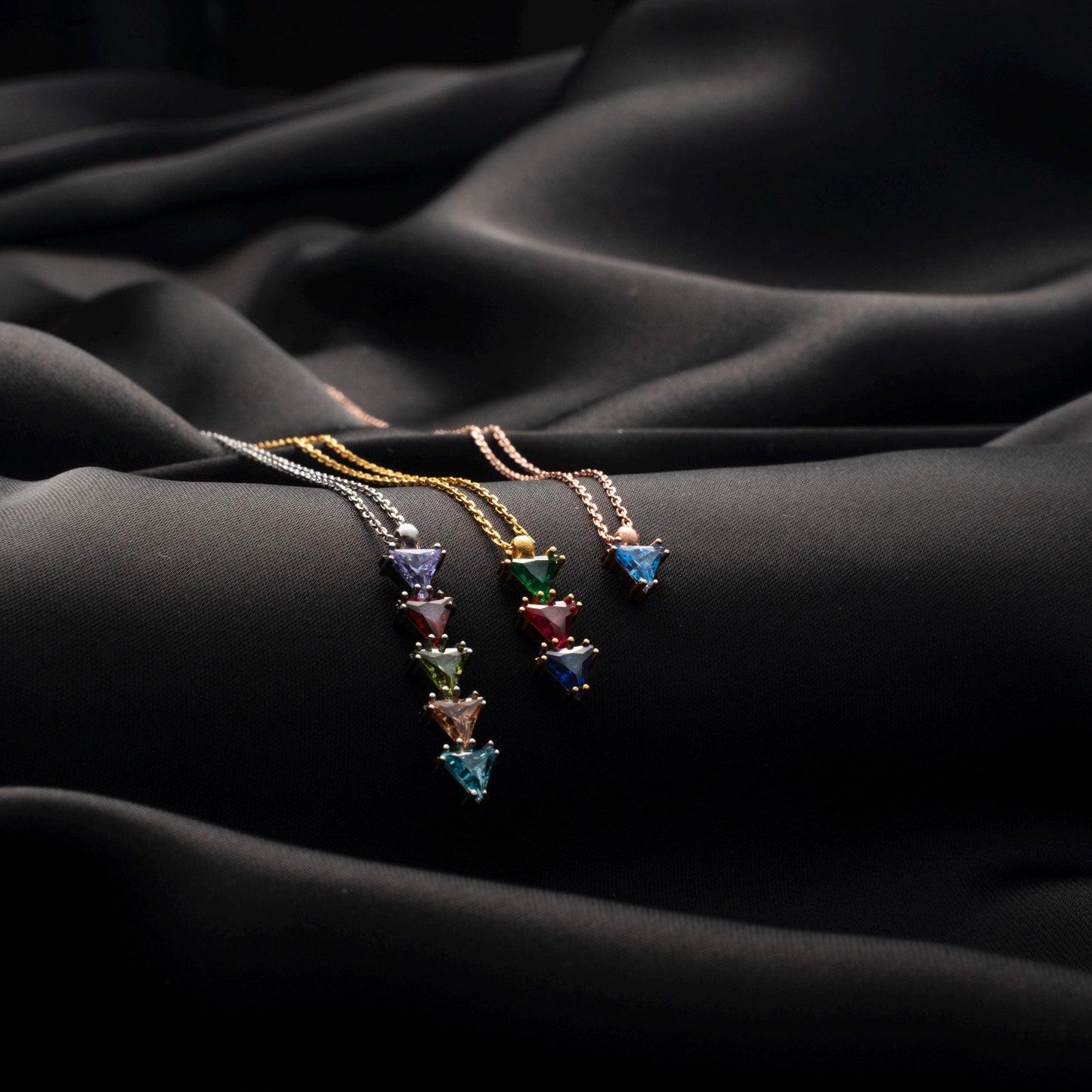 Custom Birthstone Necklace - Family Gemstone Pendant, Personalized Gift, Elegant Jewelry